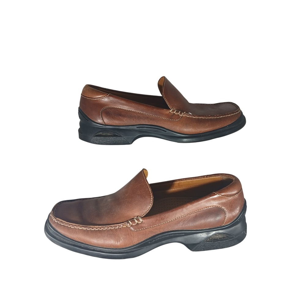 Cole Haan Nike Air Loafers 10.5M Brown Leather Slip On Moc Toe 07184